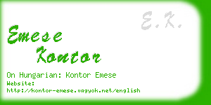 emese kontor business card